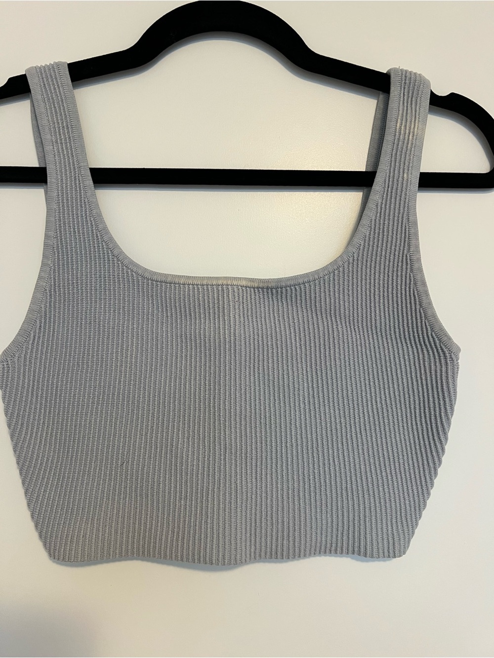 Aritzia Babaton Ribbed Tank Crop Top - Light blue